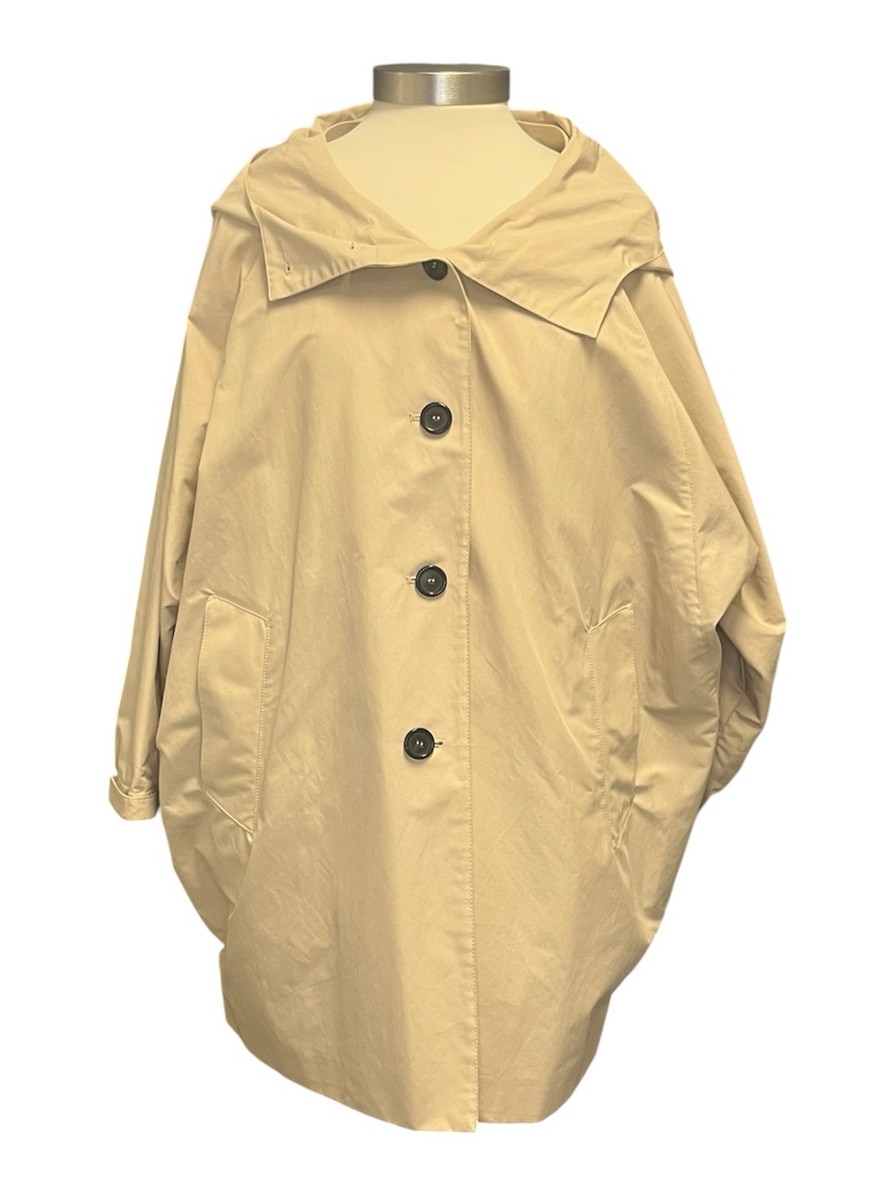 Prada Beige Oversized Trench Coat with Hood